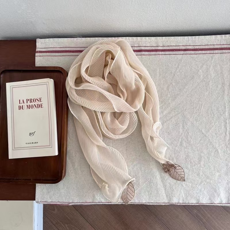 T637 new solid color small silk scarf for ladies in spring and summer with shirt decoration neck scarf chiffon ice silk scarf