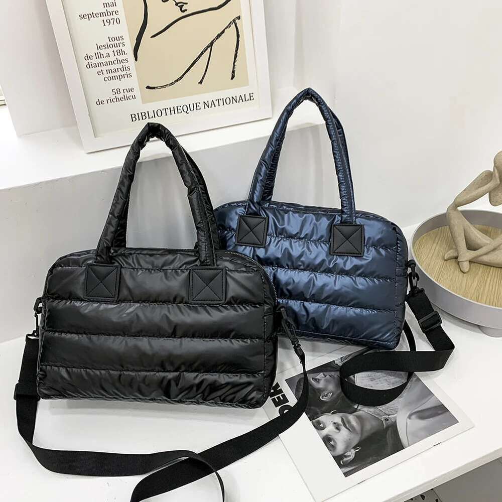 ddmy Cotton Tote Space for Women Casual Crossbody Ladies Shoulder Bags Quilted Puffy High Top Sling Bag Shopper Bolsas Sac