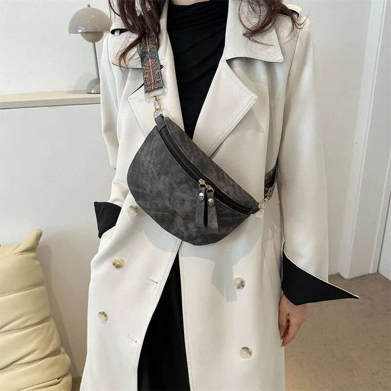 ddmy Hobo Solid Stylish Color Satchel Designer Chest Bag Women's PU Leather Waist Bags Wide Strap Fashion Fanny Shoulder Pack