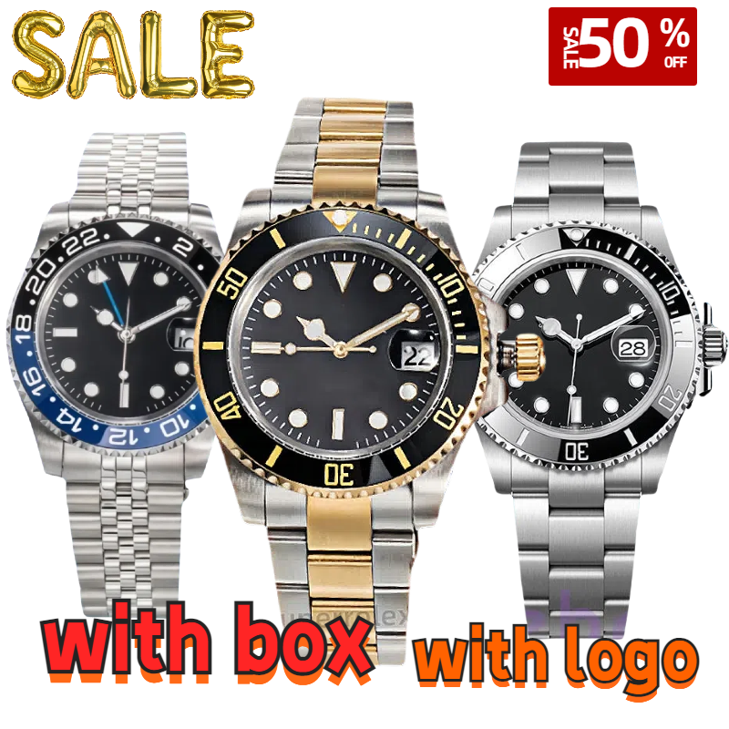 Luxury Watch Mens Automatic mécanicale Ceramics Montres 41 mm Full inoxydless Steel Goliding Fermwistwatches Sapphire Super Lumin avec boîte