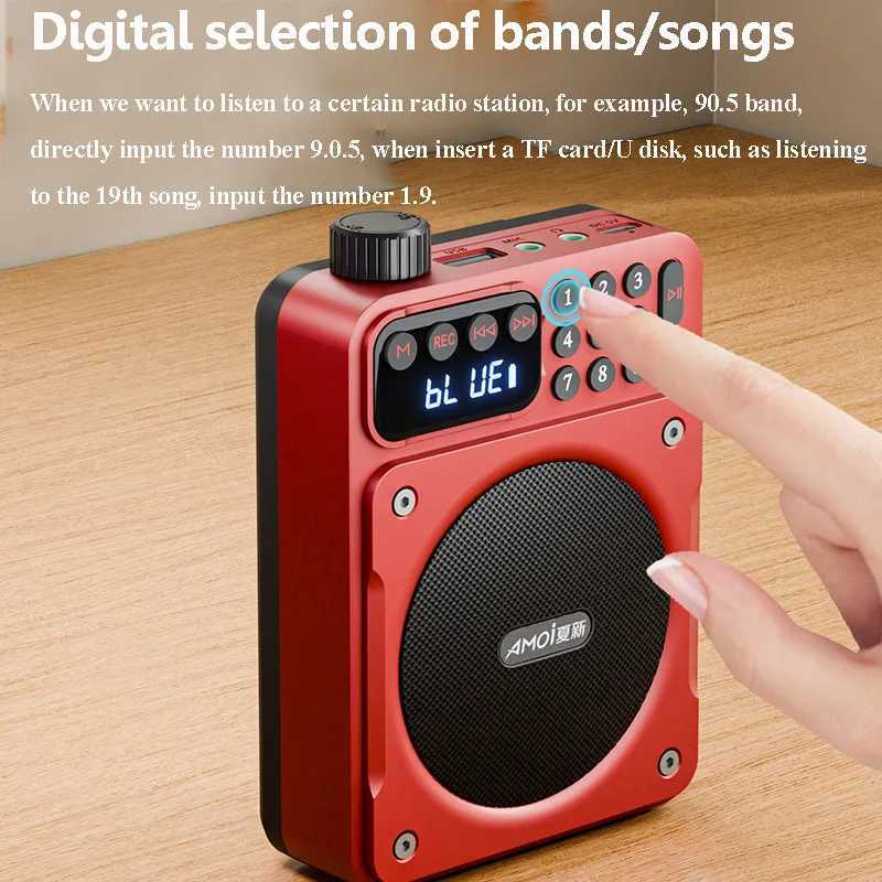 Mini digital FM radio high-definition display 76-108mhz wireless Bluetooth 5.3 speaker portable voice amplifier with TF card USB slot X2505051