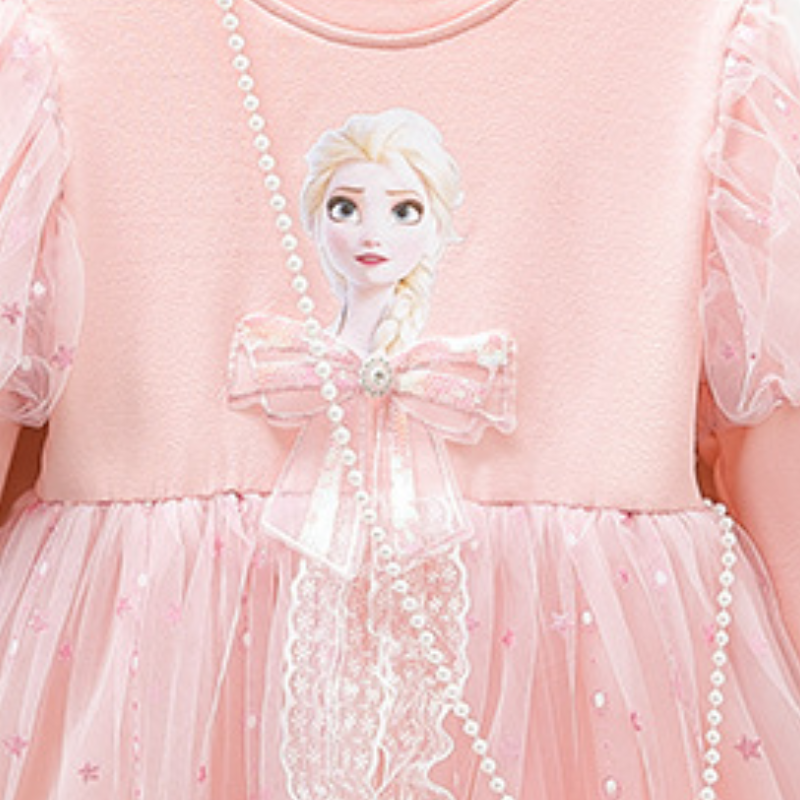 DISNEY Frozen Elsa princess Children's autumn dress kids designer clothes long sleeves and puffy skirt girl's dress