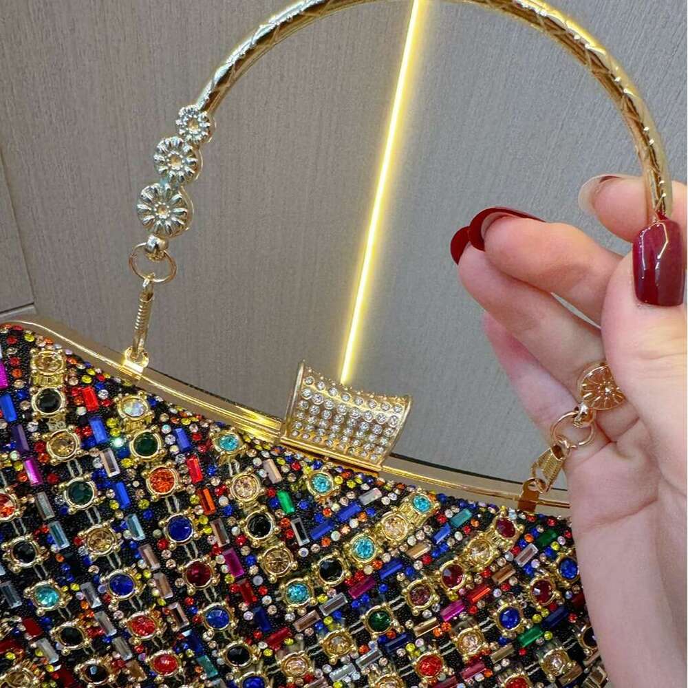 Dinner Bag New Water Handheld Wedding Birthday Banquet Evening Dress Bag Diamond Inlaid Diagonal Straddle Banquet Bag KQ