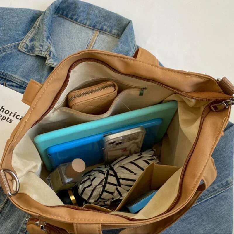 ddmy Unisex Large Capacity Tote with Coin Purse, College Style Middle School Student Schoolbag Casual Crossbody Shoulder Bag Purse,
