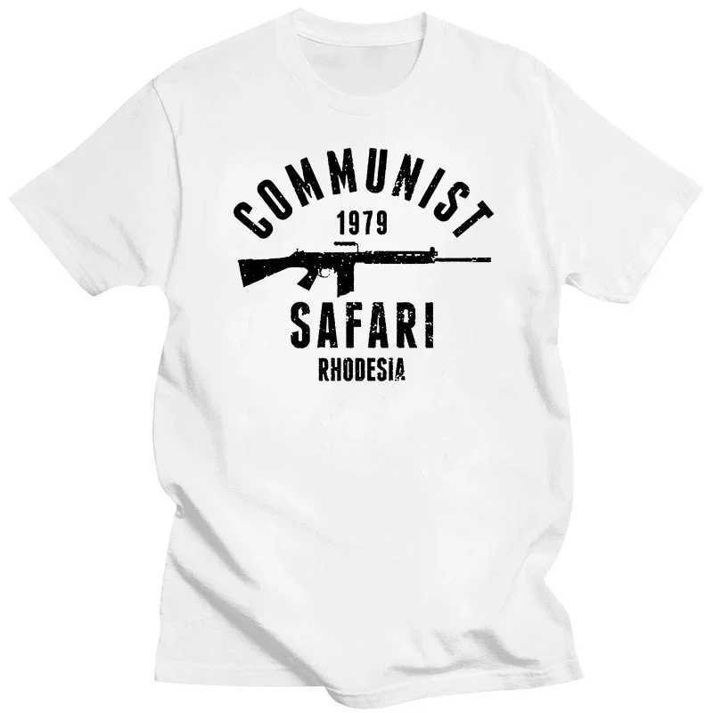 Mens Style Skateboarding Clothing Rhodesia 979 Safari Black Ink T-shirt Harajuku Design T-shirt Mens Clothing Harajuku W250505