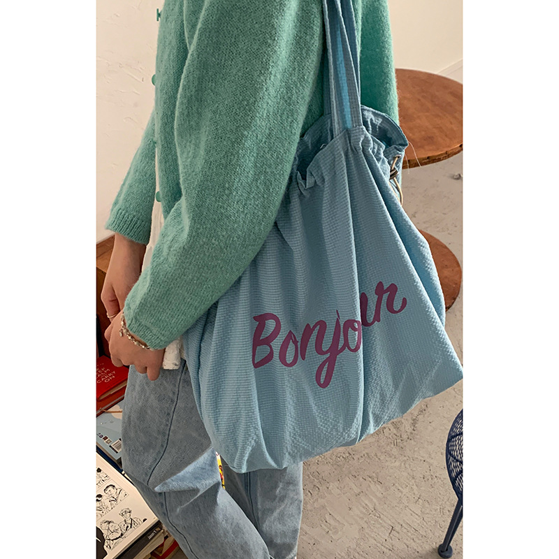 bag Korean department lazy wind underarm bag female 2025 new letter print tote bag fashion shoulder cloth bag