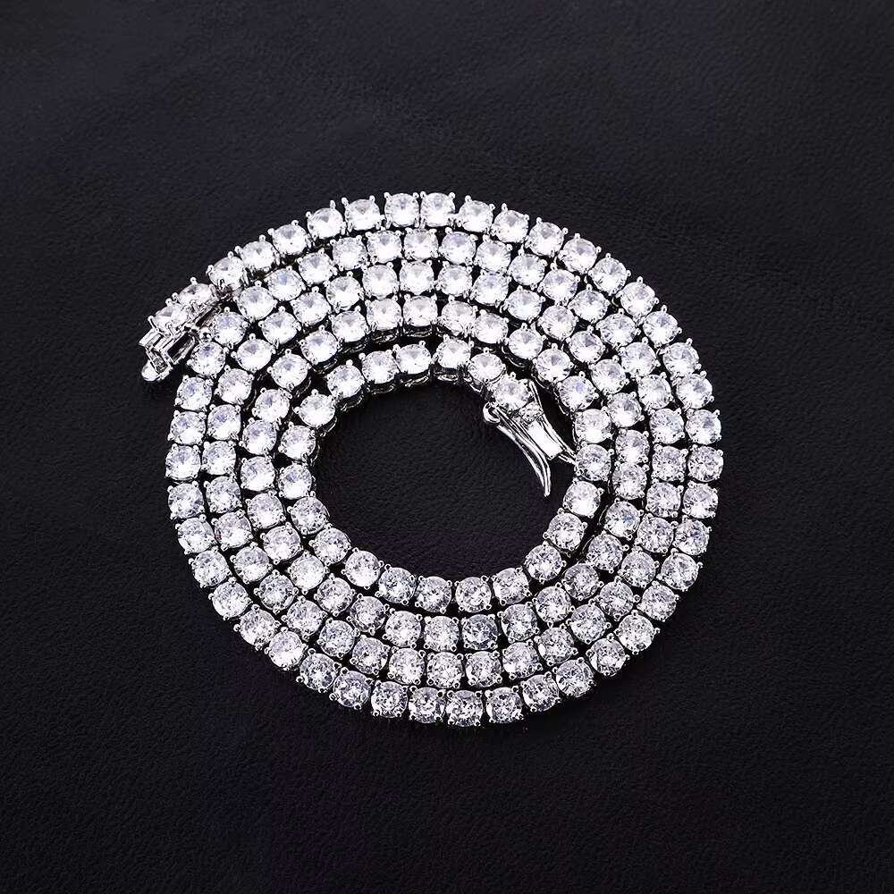 YuyingGems Tennis Chain Necklace S925 Silver 3mm Width Cz Diamond Cubic Zirconia Tennis Chains
