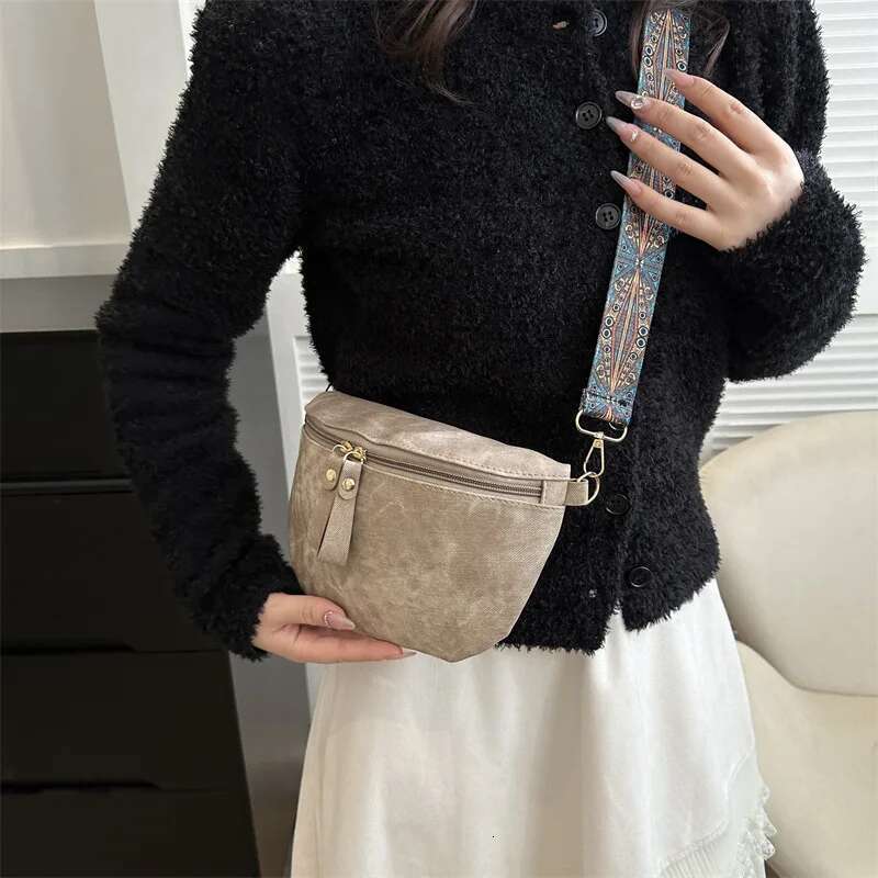 ddmy Hobo Solid Stylish Color Satchel Designer Chest Bag Women's PU Leather Waist Bags Wide Strap Fashion Fanny Shoulder Pack