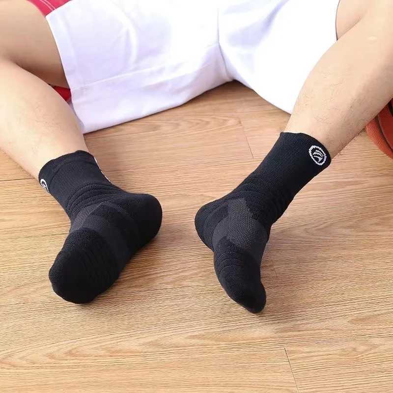 6 pairs/batch of mens running socks high-quality sports socks Wick sweatshirts breathable horse riding mid tube socks mens long socks Z250505-1