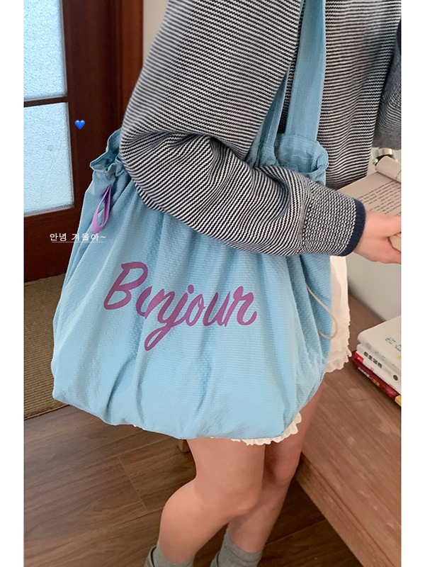bag Korean department lazy wind underarm bag female 2025 new letter print tote bag fashion shoulder cloth bag