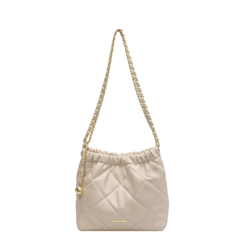 Hot-selling new Korean-style fashionable underarm bags, women's diamond-shaped chain bags, high-quality single-shoulder bucket bags free shipping