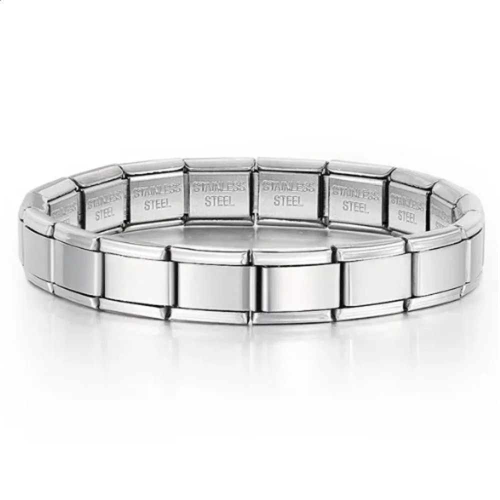 9mm wide Italian charm bracelet fashionable stainless steel bracelet elastic chain high-quality factory DIY 250427