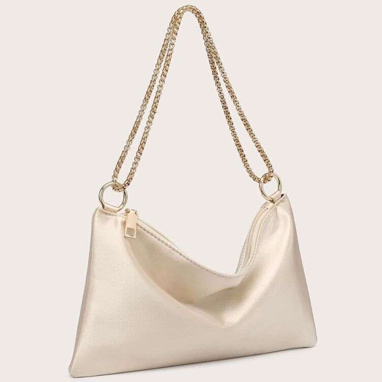 Dinner Bag Solid Color Satin Simulation Silk Fabric For Women S Niche Simple Chain Underarm Square Bag Party And Dinner Bag KQ