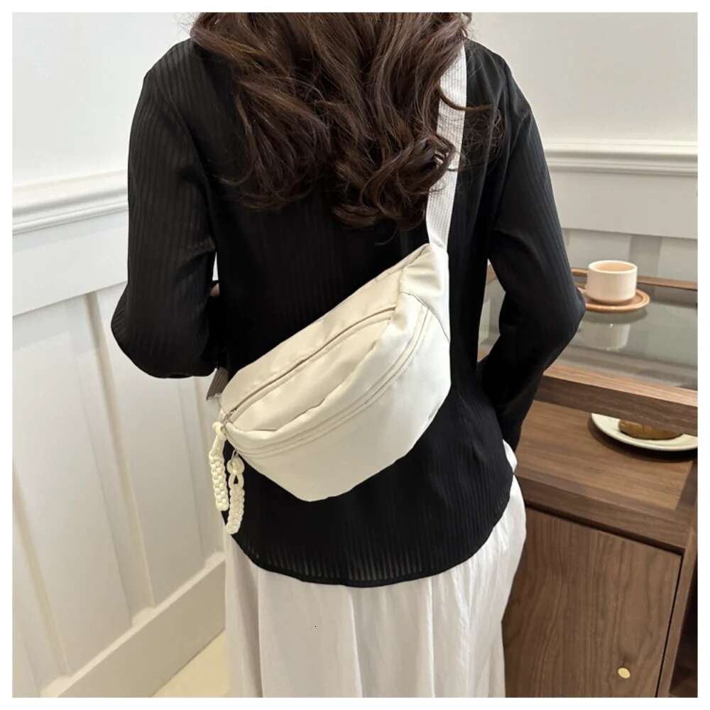 ddmy Women's Summer New Chest Bags Large Capacity Casual Nylon Crossbody Dumpling Bag High Grade Solid Color sports Bumbag