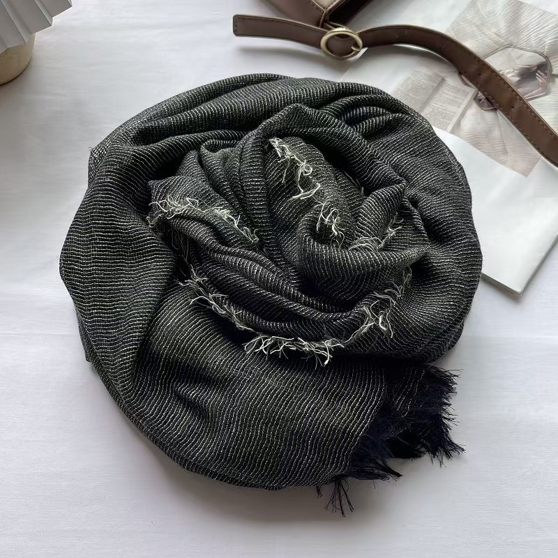 T632 solid color wasteland style silk scarf scarf summer sunscreen gauze scarf sunshade northwest desert seaside travel beach thin shawl
