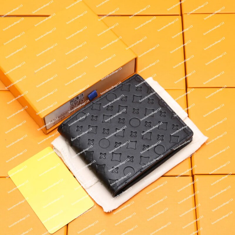 Top Luxury Leather Purse Wallets Fashion Designer Wallets Retro Handbag for Men Classic Card Holders Coin Wallet Famous Wallet with orange box a1