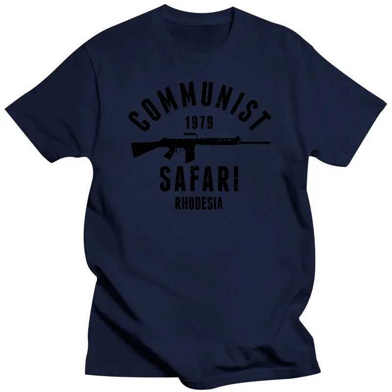 Mens Style Skateboarding Clothing Rhodesia 979 Safari Black Ink T-shirt Harajuku Design T-shirt Mens Clothing Harajuku W250505