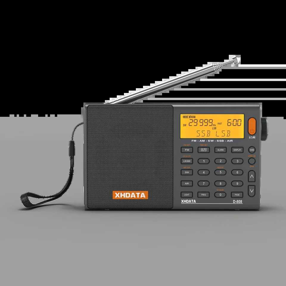 US/EU D-808 portable radio AM/FM/SW/MW/LW SSB Air RDS radio speaker with LCD display alarm clock stereo radio D808. X2505051