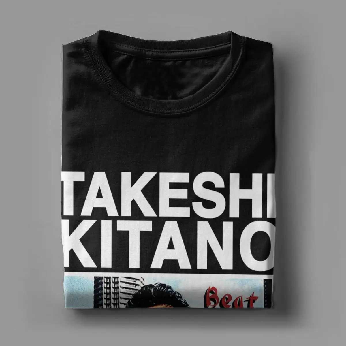 Takeshi Kitano Mens T-shirt Novel Pure Cotton T-shirt Crewneck Short Sleeve T-shirt Printed Clothing W250505