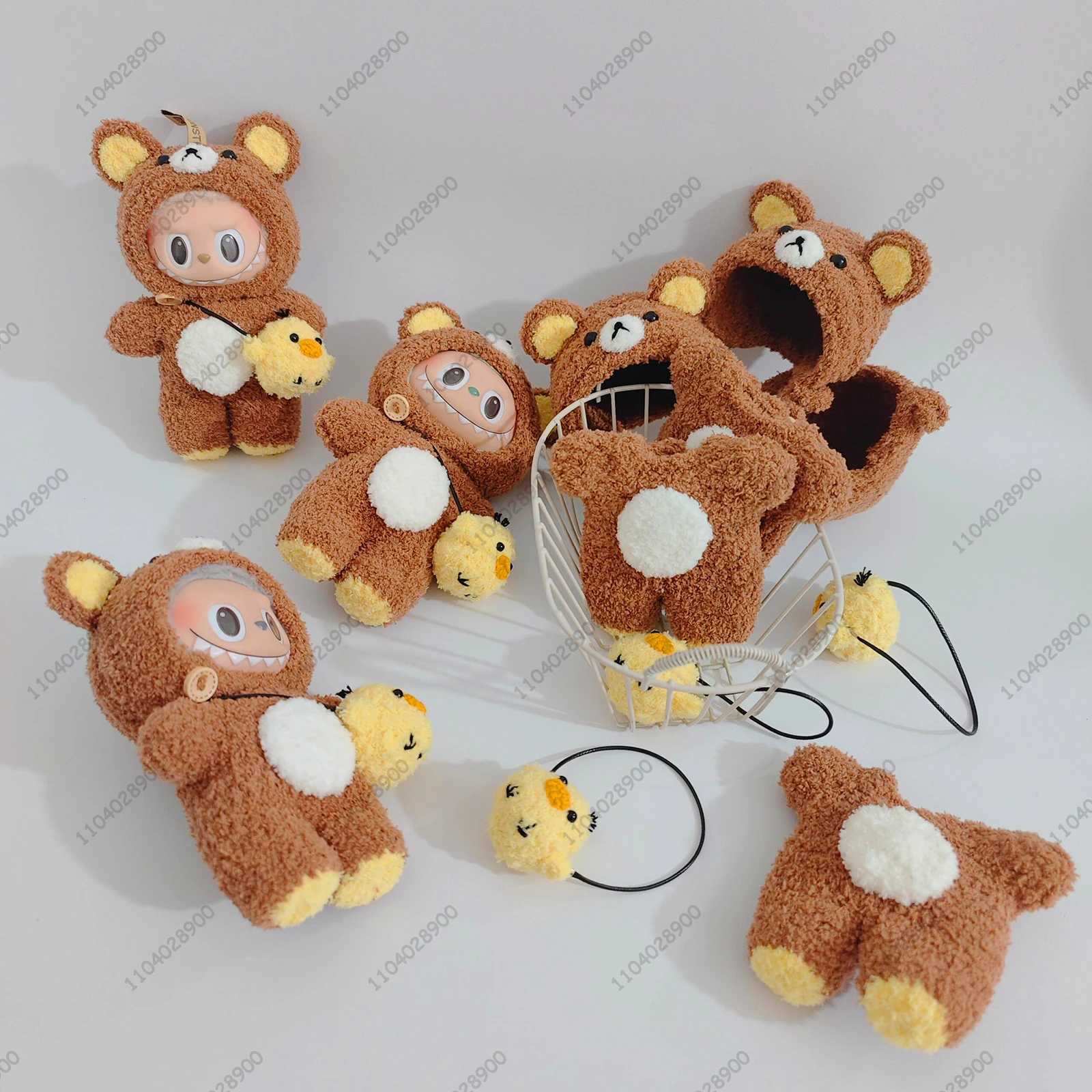 Labubu Monster Rilkuma Ce Kuma Bear Clothing Vinyl Doll Action Character Bag Charm Pendant Gift Y250505