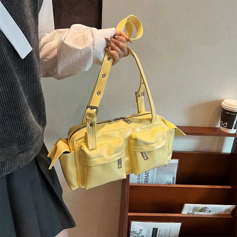 Brand design Shoulder Bag High-quality Texture Multi-pocket Motorcycle Personality Versatile Fashion Korean Version Underarm Bag Z250512