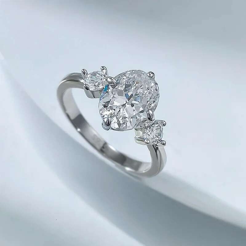 Charm Lab Diamond Ring 100% Real 925 Sterling Silver Engagement Wedding Band Rings for Women Bridal Promise Jewelry Gift