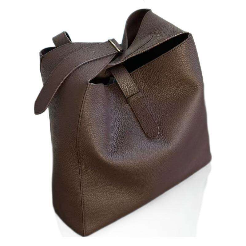 2025 New Black Hobo Underarm T Home Same Style Large Capacity Bucket Head Cover Leather Shoulder Bag Female
