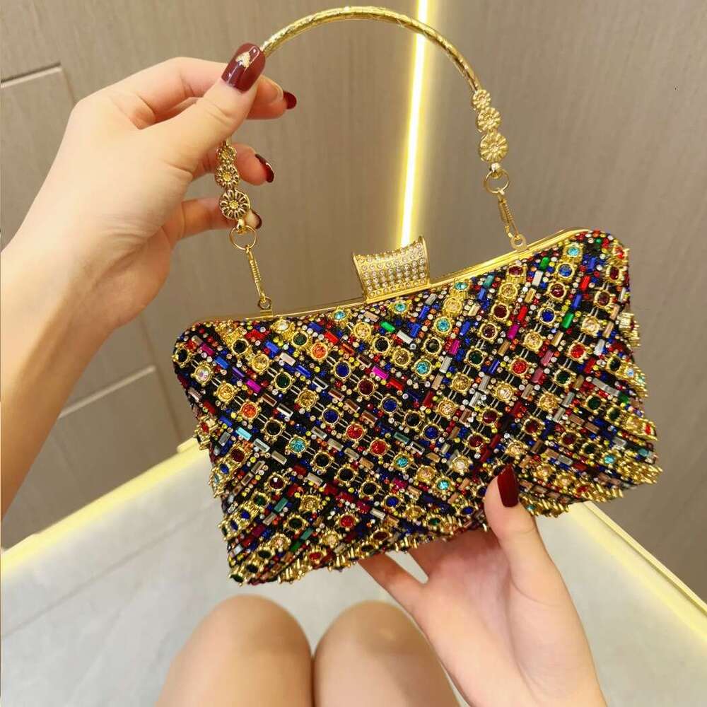 Dinner Bag New Water Handheld Wedding Birthday Banquet Evening Dress Bag Diamond Inlaid Diagonal Straddle Banquet Bag KQ