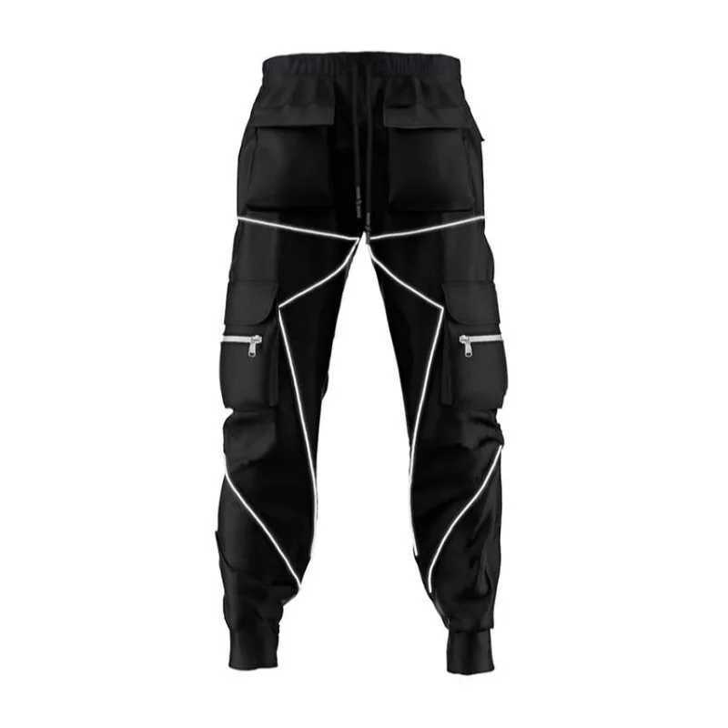 Mens Fitness Gym Jogger Casual Pants Sports Pants Fitness Trousers Hip Hop Cargo Pants Mens Street Clothing Mens Reflective Sports Track Pants W250505
