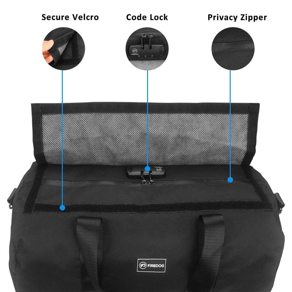 FIREDOG Smell Proof with Lock Large Capacity Travel Organizer Storage Duffle Bag