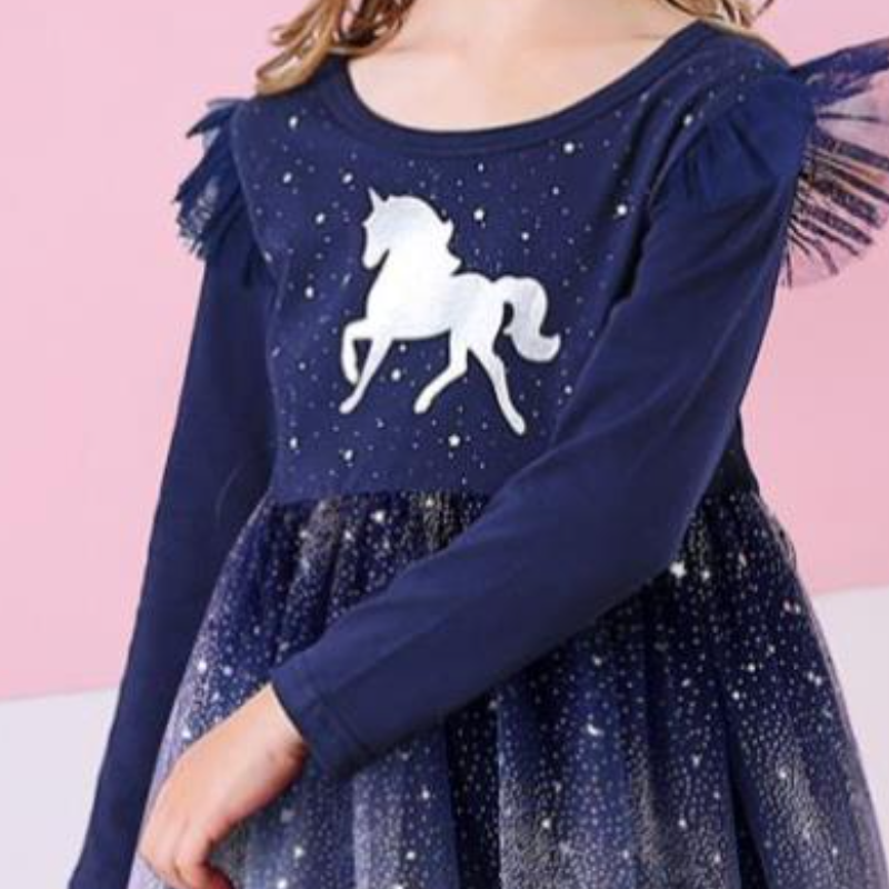 DISNEY kids designer clothes Frozen Princess Elsa Girls' dress children's spring and autumn skirt little girl's long-sleeved princess d