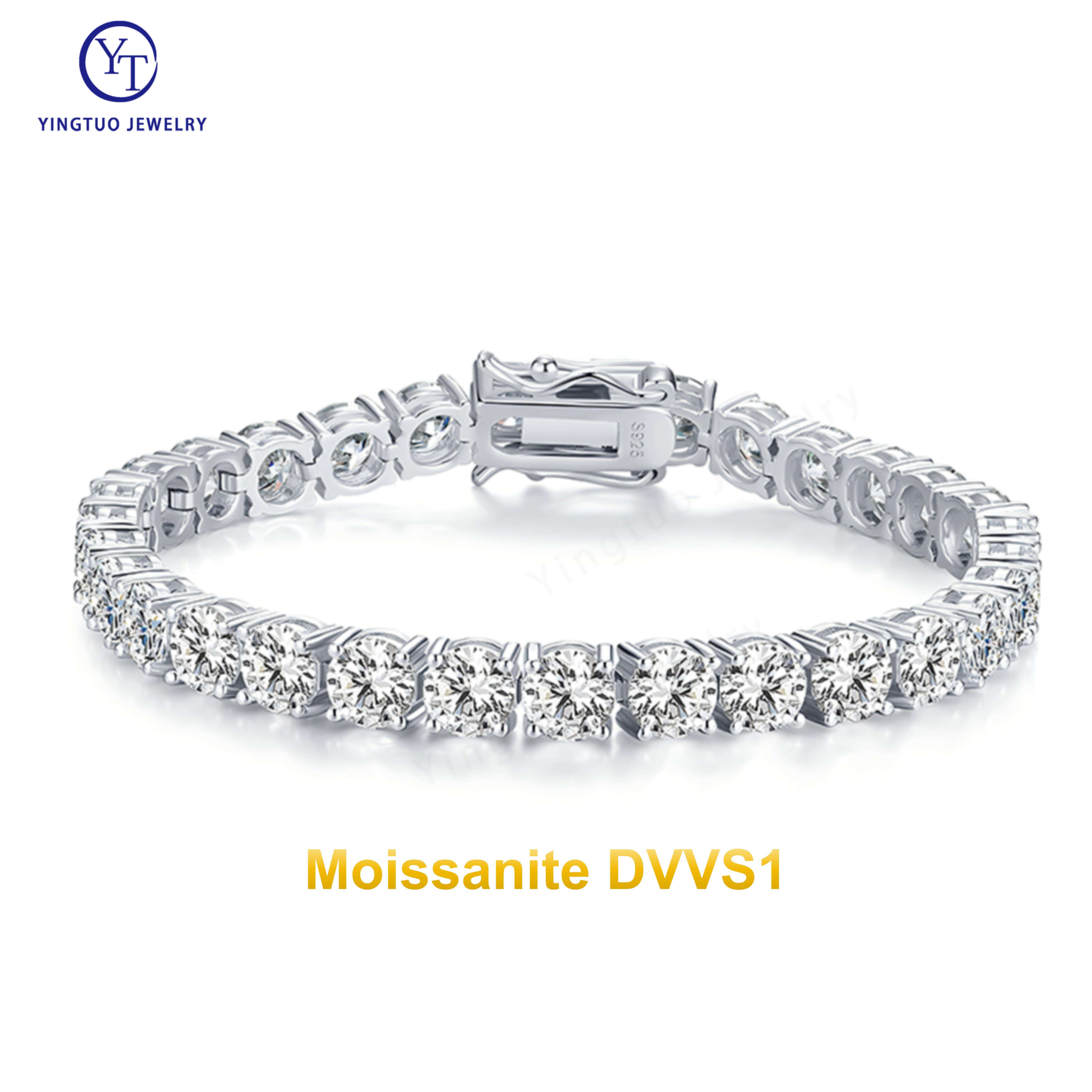 Luxury Moissanite Jewellery 2mm/3mm/4mm/5mm/6mm Thin 925 Sterling Silver Vvs Moissanite Tennis Bracelets with GRA