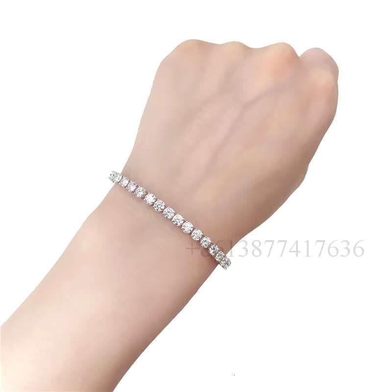 AU750 Authentic 18K White Gold Moissanite Jewelry Men Women Tennis Bracelet Gold Diamond