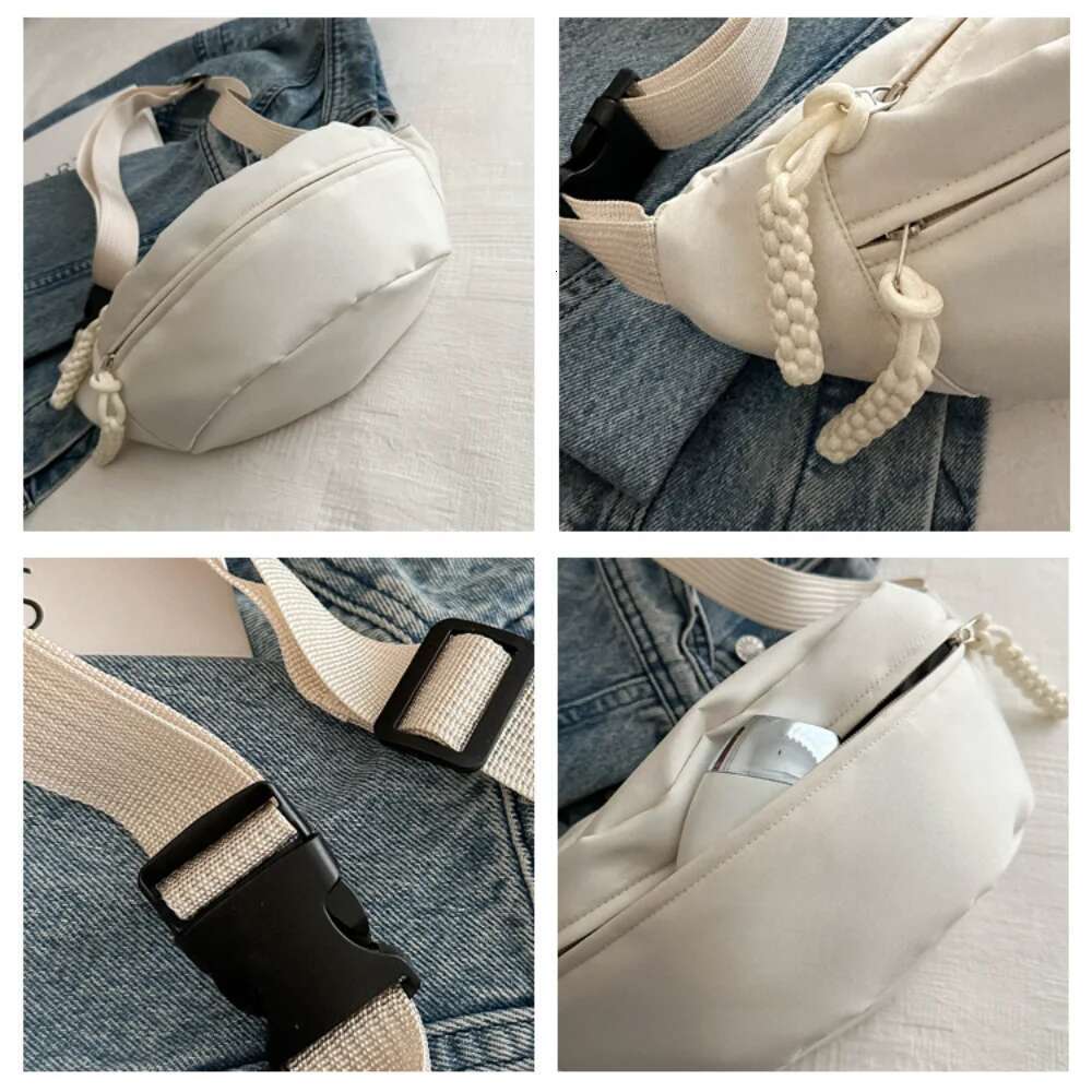 ddmy Women's Summer New Chest Bags Large Capacity Casual Nylon Crossbody Dumpling Bag High Grade Solid Color sports Bumbag