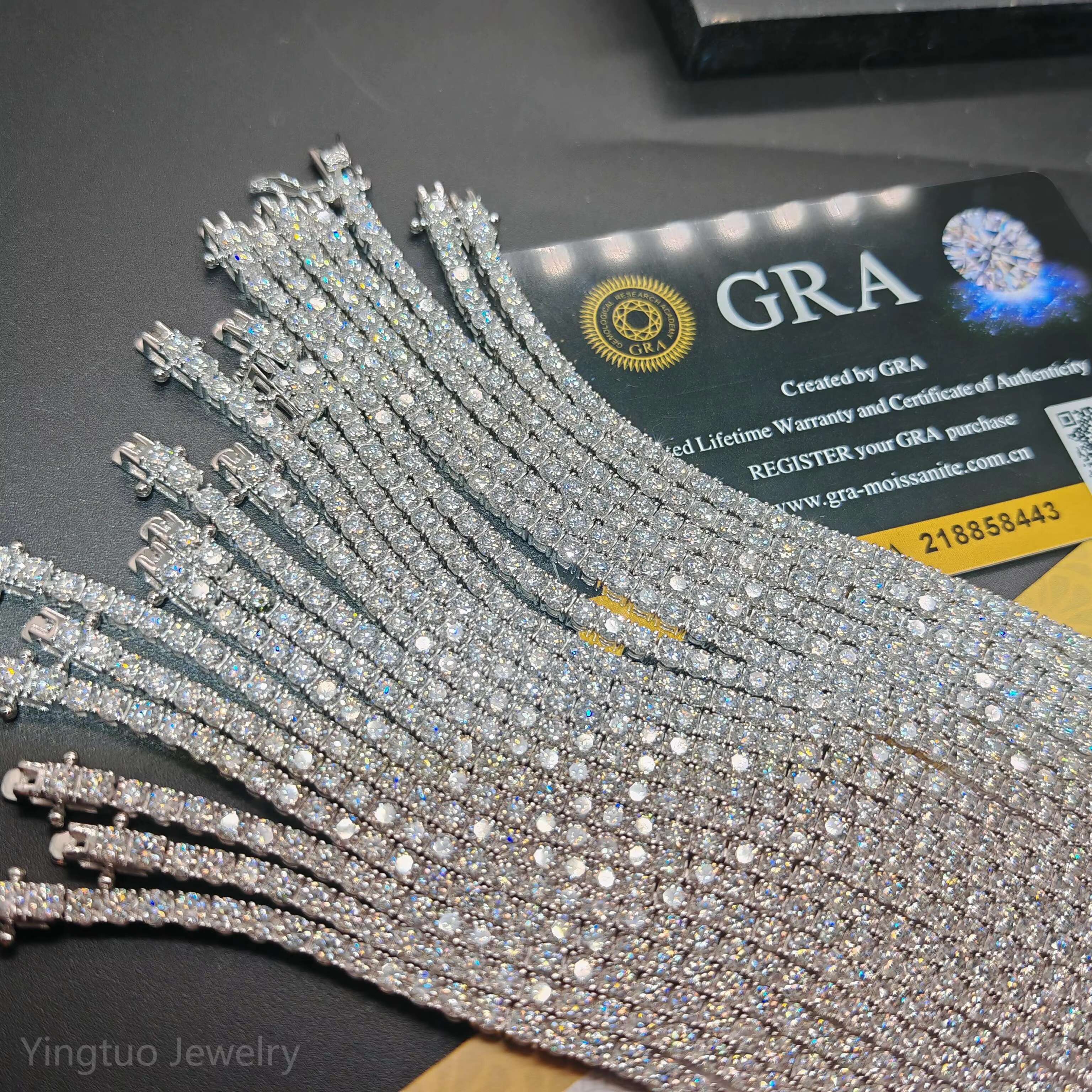 Luxury Moissanite Jewellery 2mm/3mm/4mm/5mm/6mm Thin 925 Sterling Silver Vvs Moissanite Tennis Bracelets with GRA