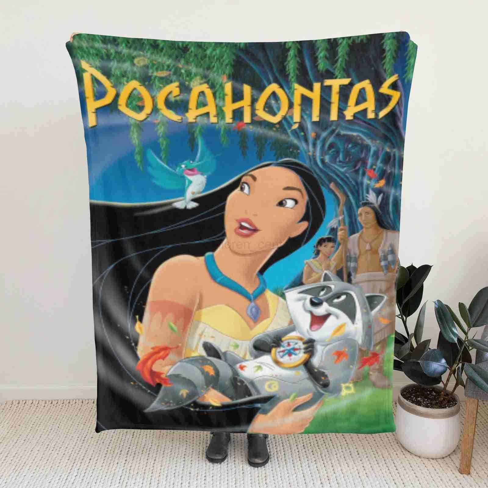 Disney Pocahontas Princess Warm Flannel Blanket Anime Style Pattern Printed Blanket Bed Sofa Bed Girl W250505