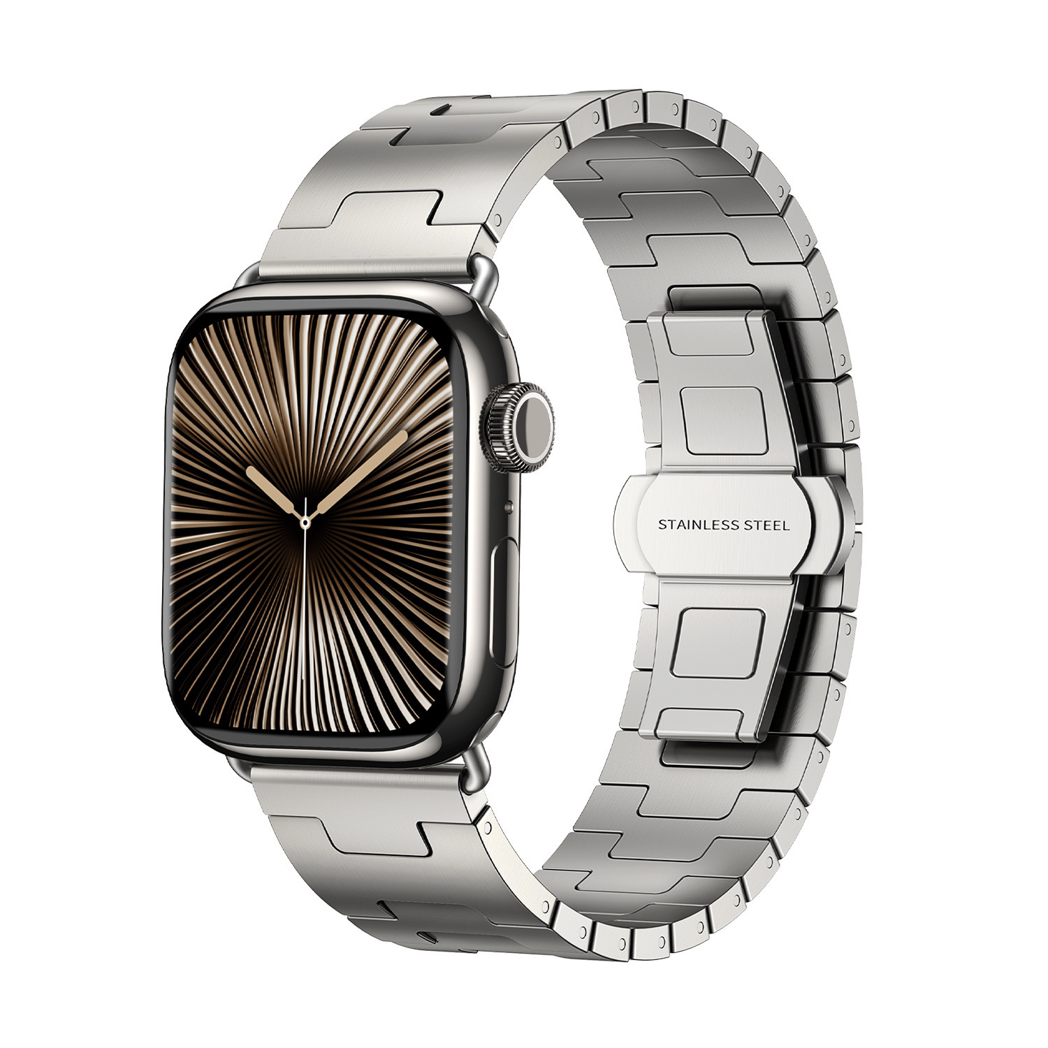 Suitable for Apple Watch strap iwatch 10th generation super stainless steel titanium H-shaped butterfly buckle new style free shipping
