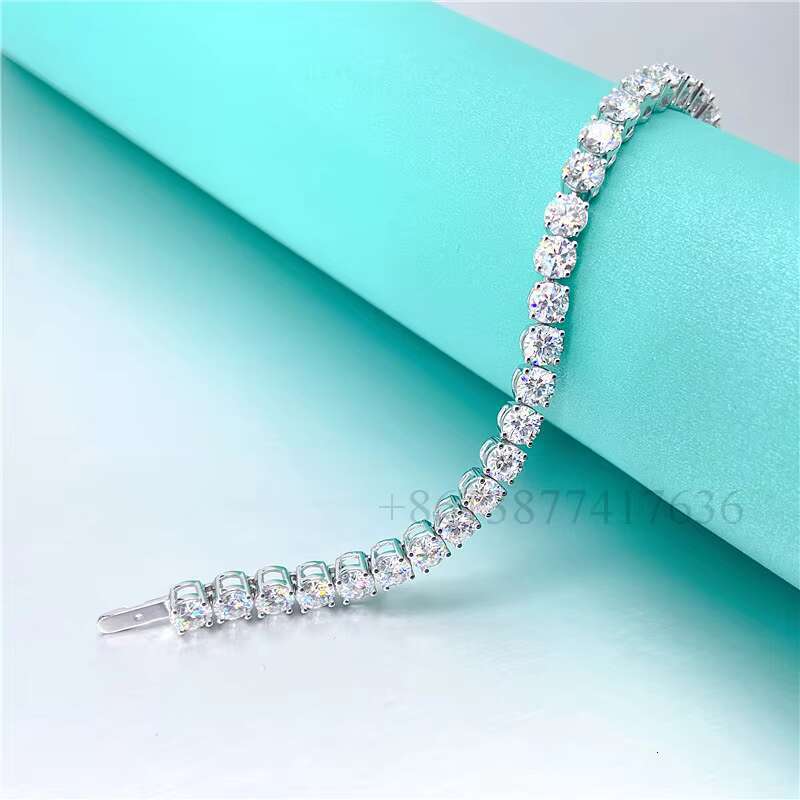 AU750 Authentic 18K White Gold Moissanite Jewelry Men Women Tennis Bracelet Gold Diamond