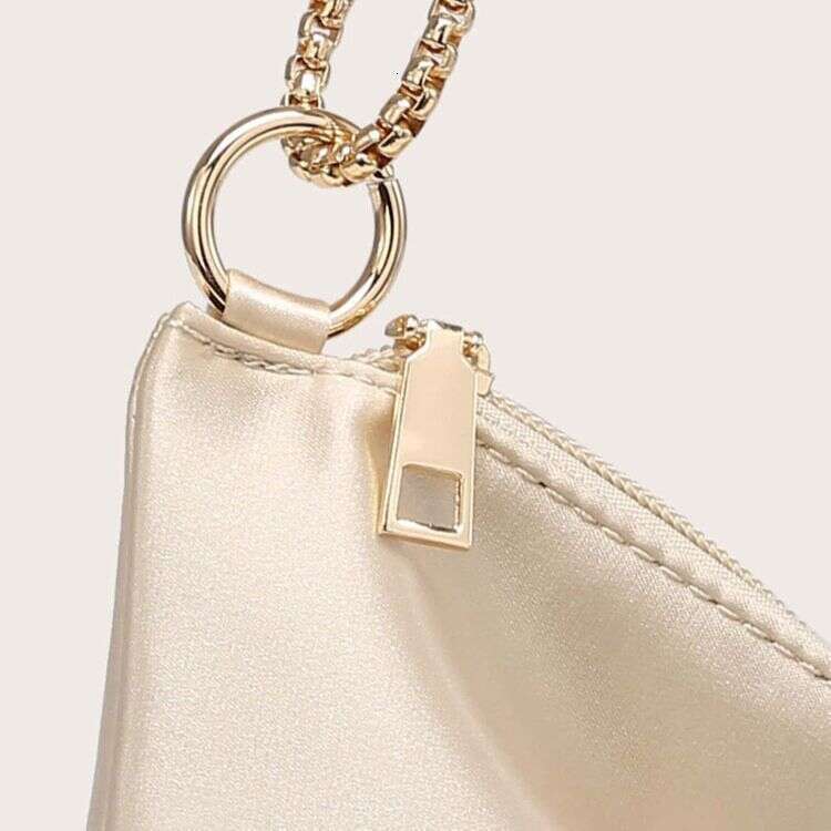 Dinner Bag Solid Color Satin Simulation Silk Fabric For Women S Niche Simple Chain Underarm Square Bag Party And Dinner Bag KQ