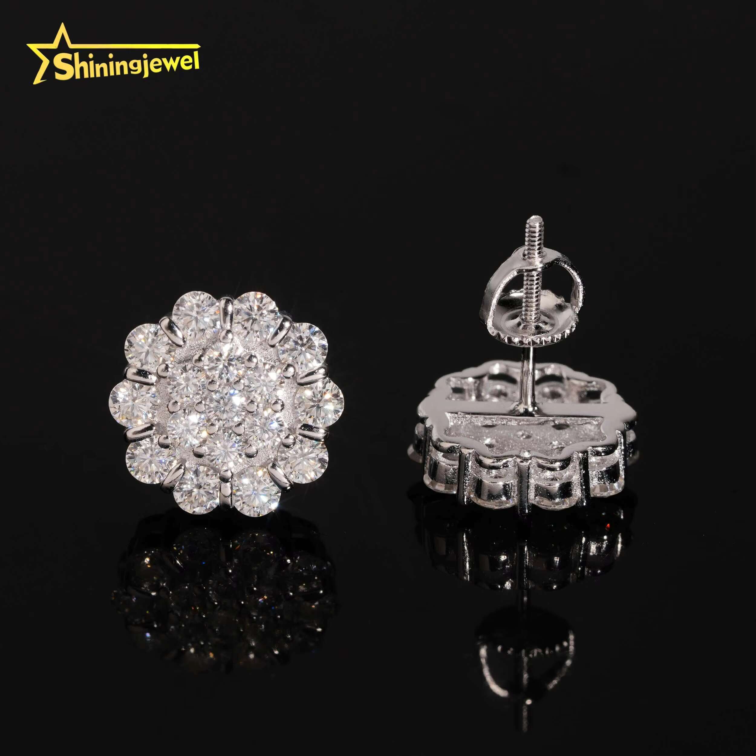 Fashion Jewelry Factory Price Iced Out Diamond Hip Hop S925 Sterling Silver Men Moissanite Earring