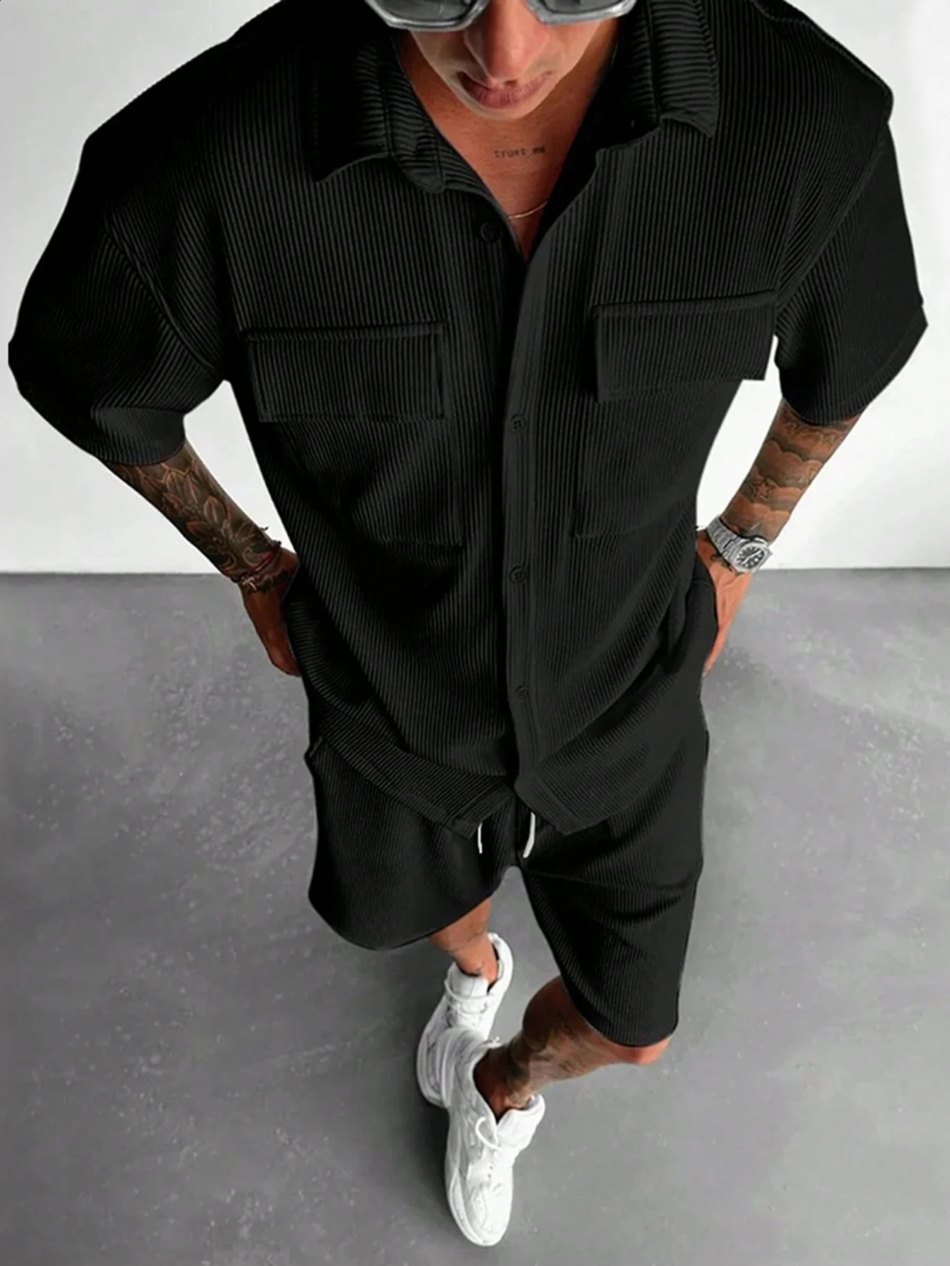 Summer short sleeved shirtshorts sportswear mens loose Tshirt five pants casual fashion running clothes twopiece clothing 250430Z