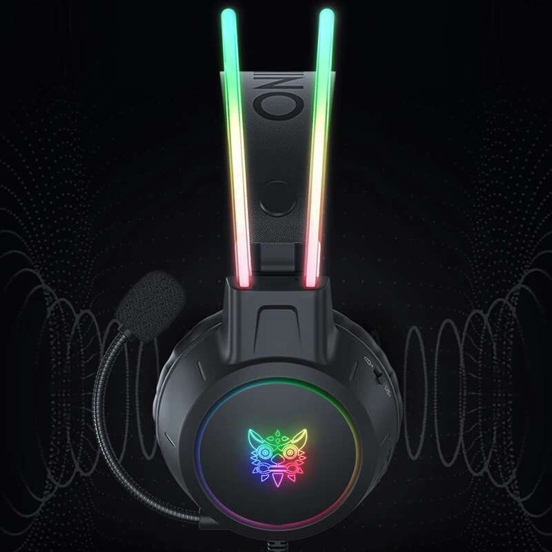 ONIKUMA RGB Headphones with HD Flexible Mic 3.5mm Gaming Headsets For PC Xbox PS4 PS5 Switch Computer Games
