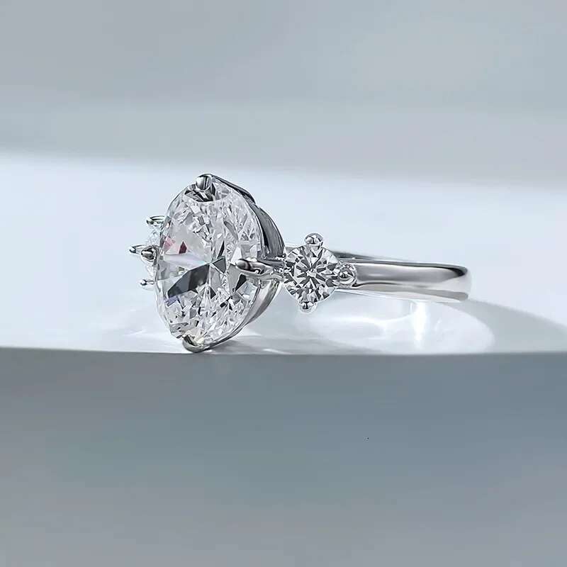 Charm Lab Diamond Ring 100% Real 925 Sterling Silver Engagement Wedding Band Rings for Women Bridal Promise Jewelry Gift
