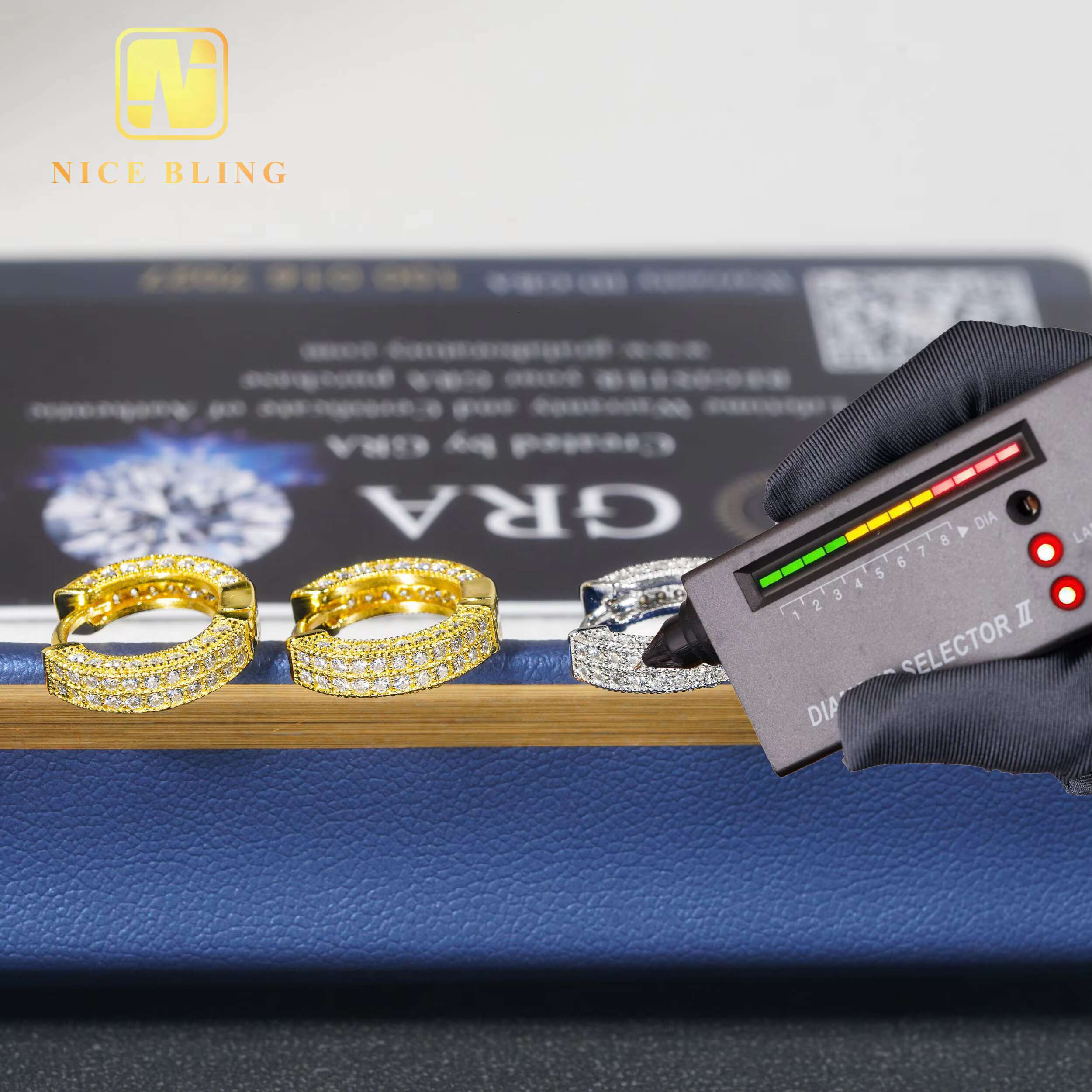 Fine Jewelry Hip Hop Earring 925 Sterling Silver Iced Out VVS Diamond Moissanite Hoop Earrings Ready to Ship