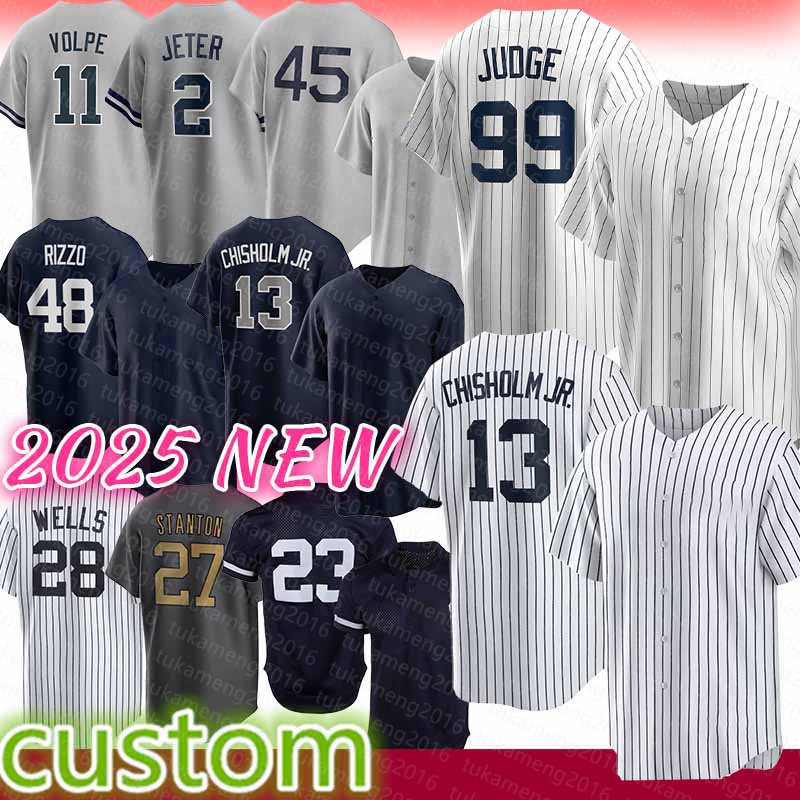 Aaron Judge Chisholm Jr. Baseball Jerseys Anthony Volpe Derek Jeter Gerrit Cole Anthony Rizzo Austin Wells Max Fried Mariano Rivera Cody Bellinger Babe Ruth