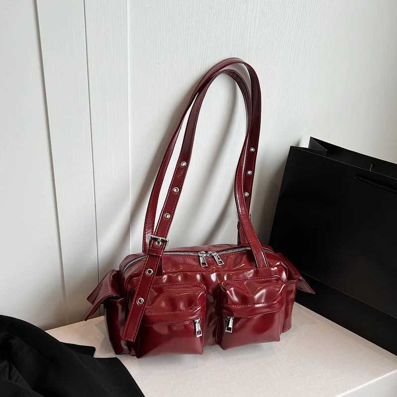 Brand design Shoulder Bag High-quality Texture Multi-pocket Motorcycle Personality Versatile Fashion Korean Version Underarm Bag Z250512