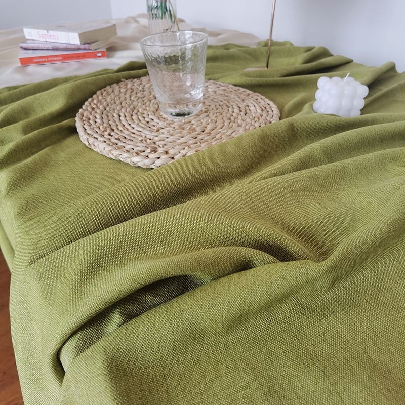 XX0405 retro ins style literary solid green tablecloth wedding floral dessert table dining table home homestay decoration tablecloth