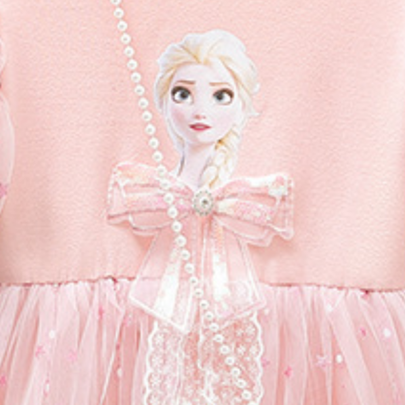 DISNEY Frozen Elsa princess Children's autumn dress kids designer clothes long sleeves and puffy skirt girl's dress
