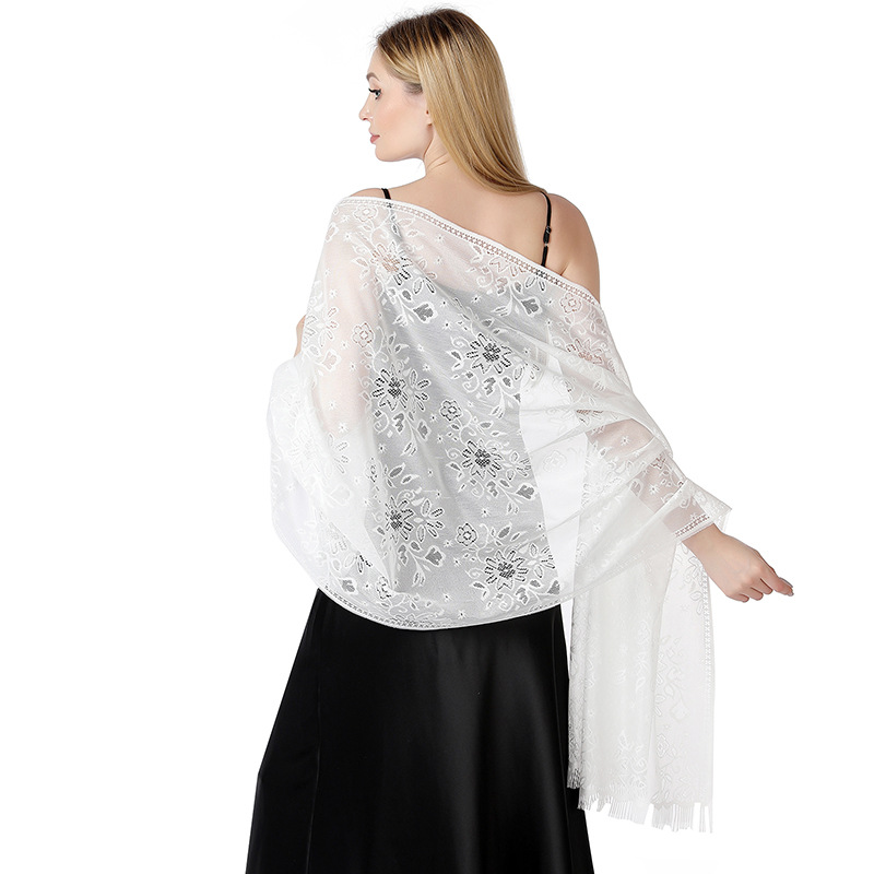 K1497 Cross-border new tie-dyed flower lace scarf bride bridesmaid dress cheongsam dinner shawl female