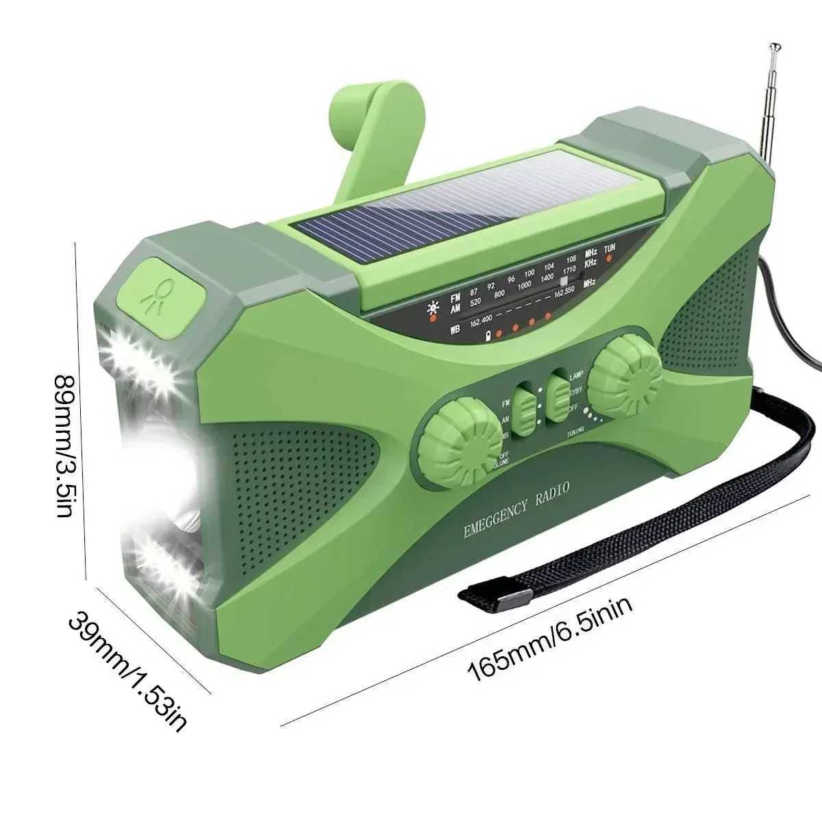 Multifunctional 10000mAh Solar Crank Radio AM/FM/NOAA Weather Alert Dual Stereo Speakers Phone Charger LED Torch SOS Alarm X250505 - view 7